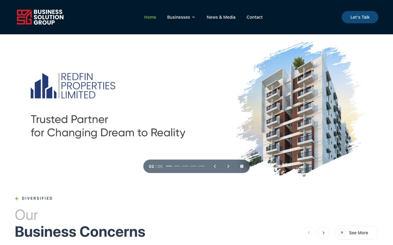 Business Solution Group: Corporate website & lead pipeline, built by Softxen